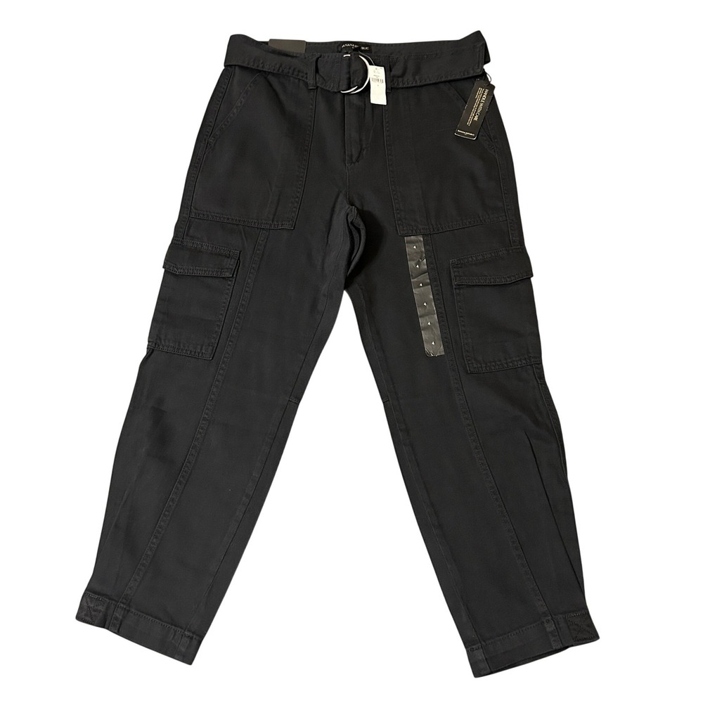 Banana Republic Pants Womens 4 Black HR Tapered Utility Cargo Belted 31x25